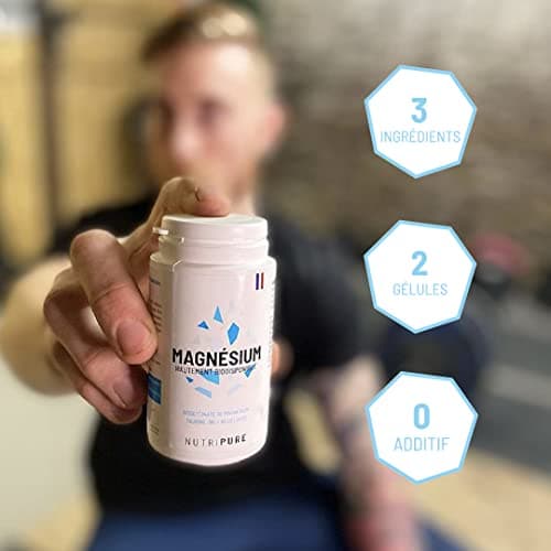 Nutripure | Magnésium Bisglycinate + Taurine & Vitamine B6 | Haute Absorption & Concentration | Anti-Fatigue | 100% Vegan | 60 gélules végétales | Cure de 1 mois | Made in France