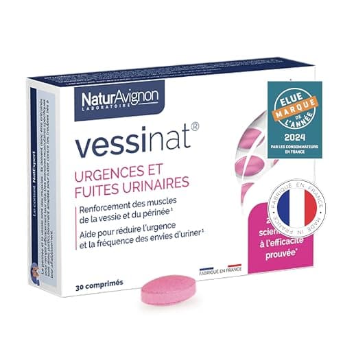 Laboratoire NaturAvignon Vessinat | Urgences & Fuites urinaires | Double action sur les muscles vessie & périnée | Pépins de courge + graines de soja | Fabriqué en France | 30 comprimés (1mois)