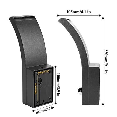 HLFVLITE Applique Extérieure Avec Capteur de Mouvement, 1000lm PIR Lampe LED d'extérieur, IP54 Imperméable, Aluminium Lampe Murale Extérieure pour Terrasse Patio Garage Porch, 3000k Blanc Chaud, Noir