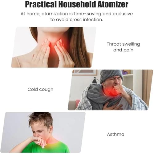 Inhalateur Nébuliseur Portable - avec Embout Buccal et 2 Masques, Aérosol Silencieux pour Enfants et Adultes, Idéal pour la Maison et les Voyages