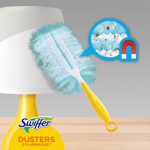 Swiffer Duster Kit, 1 Plumeau + 15 Recharges, Plumeau Poussière, Attrape Et Retient Jusqu’À 3 Fois Plus De Cheveux Et Poussière Qu’Un Plumeau Ordinaire