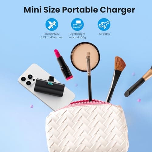 Batterie Externe pour iPhone 16/15 Series, 5200mAh USB C Power Bank à Charge Rapide, Ultra-Compact et Léger Batterie Portable Écran LCD Chargeur Portable pour iPhone 16/15/15 Pro Max Samsung etc.
