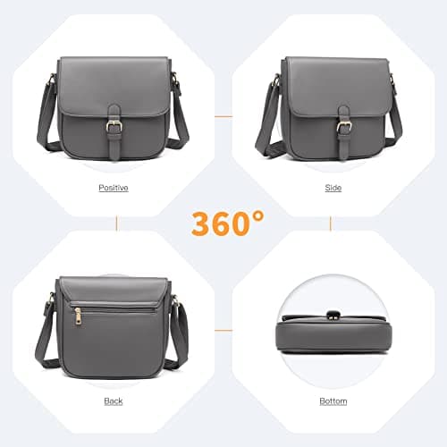 Miss Lulu Sac à Bandoulière Femmes Mode Noir Épaule Sacs Messenger Ajustable Designer Faux Cuir