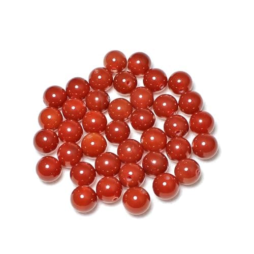MJDCB 6mm 60 pièces Agate Rouge Perle Pierre Naturelle Ronde en Vrac Perles Semi Precieuse pour Fabrication de Bijoux de Bracelets et de Colliers