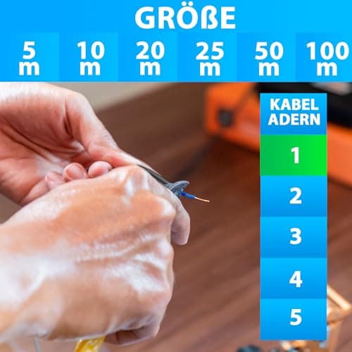 MAS Premium Câble conducteur H07 V-K 1 x 2,5 mm2 HBL GRGE RT DBL BR OR GR WS VIO ou GE - Fil unique flexible de 5 à 100 m (noir, 40 m)