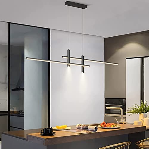 Suspension LED Table à Manger Lampe LED Lampe à Suspension Dimmable avec Télécommandée Lustre Salon Cuisine Plafond Bureau Salle à manger Restaurant Cuisine Décor Plafonnier Luminaires