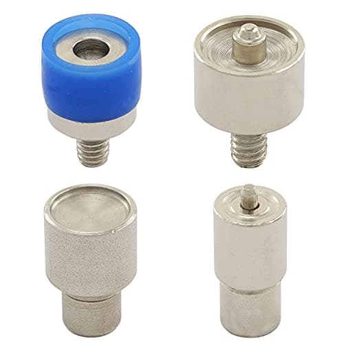 Set de presses à broche comprenant une presse à broche (broche rotative), un outil à bouton-pression et 50 boutons-pression à ressort S en acier (doré, 12,5 mm)