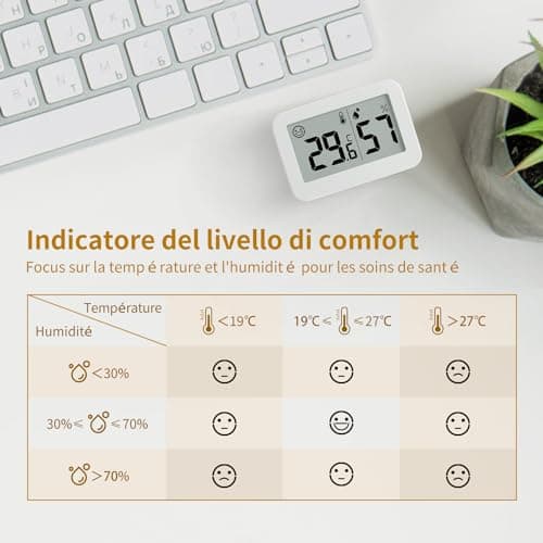 DOOMAY 2 mini hygromètres thermomètres d'intérieur, jauge d'humidité avec Celsius (°C), moniteur de température numérique pour cave à serre, chambre de bébé, cave, incubateur de reptiles