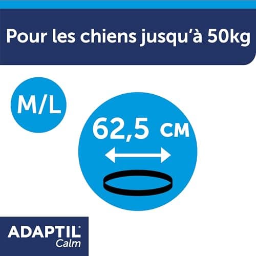 ADAPTIL Calm – Anti-stress pour chien – Collier Moyens et Grands Chiens – Taille M/L