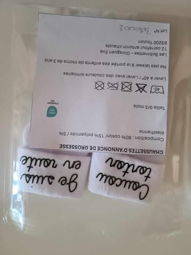 Chaussettes personnalisables pour bébé - thème annonce de grossesse (Coucou tonton je suis en route)