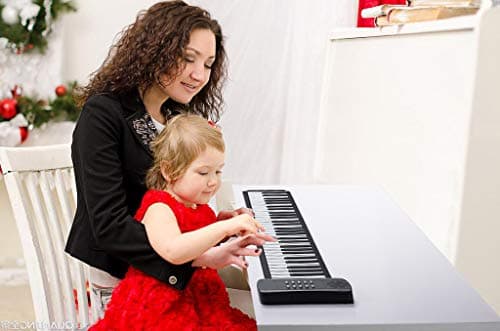 Claviers Piano Souple 61 Touches en Silicone Pliable Portable pour Débutants Enfants Musical Jouet