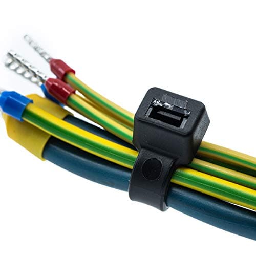ERKO 100 pièces d'attaches de câble professionnelles 100 x 2,5 mm Poignée d'attache de câble couleur noire, résistante à la température
