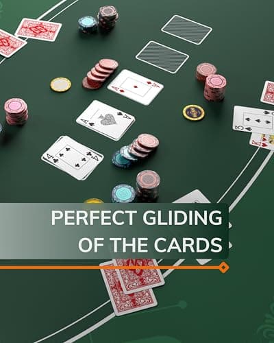 Bullets Playing Cards, Tapis de Poker design bleu 140 x 75 cm pour votre propre table de poker, de luxe