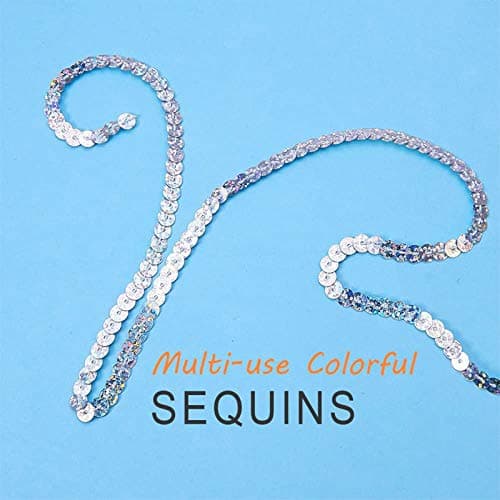 9 Rouleaux Ruban Paillette 4.5 m, Paillettes Ruban Rouleau Paillette Couleur Perles Paillettes Sequin, Couleur Rubans à Paillettes pour Loisirs Créatifs, Fabrication de Bijoux et Couture