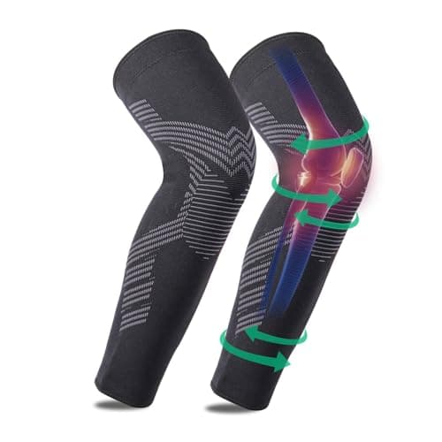 Fly texpro Maintien Compression Genouillère sport,Manchons de genou et jambe V2,Genouillere Arthrose Genou Genouillères pour Femmes/Hommes,Soutenir les douleurs articulaires,les dommages au ligament