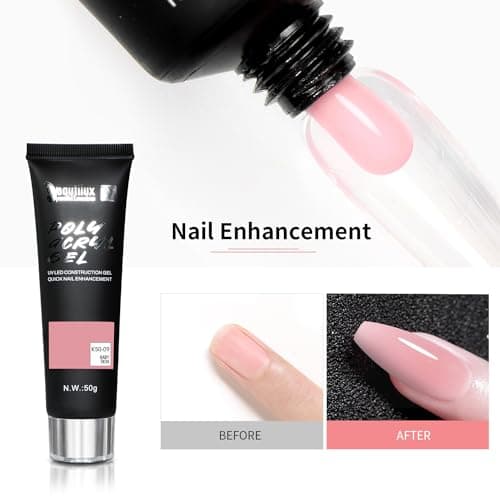 Beautilux Acrygel, 50g Rose Acrygel Ongle Longue Durée Pour Nail Art Gel Extension Ongle, Gel Tube Construction Ongle UV