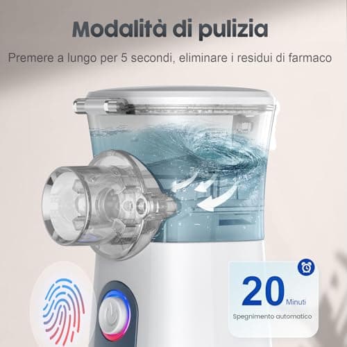 Aidisy Silent Portable Aerosol Adultes et Enfants - Appareil à Ultrasons Aérosol Efficace Soulager la Respiration, 2 Masques et Embout Buccal, USB-C Rechargeable, Vitesse d’Atomisation Réglable-Gris