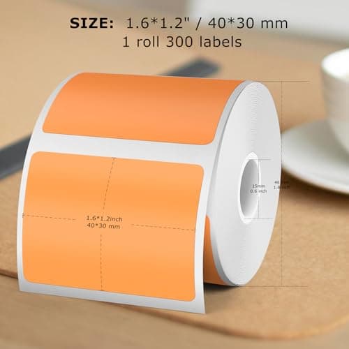 YIKIADA Lot de 300 étiquettes thermiques orange - En vinyle - 30 x 40 mm - Autocollants rectangulaires étanches - Compatibles avec M110/M220