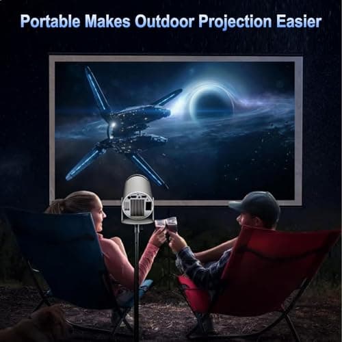 Mini Projecteur Portable 4K 1080P Full HD Compatible avec Android 11 et Netflix – WiFi 6, BT 5.0, Rotation à 180°, Petit Projecteur de Cinéma Maison avec Correction Automatique du Trapèze