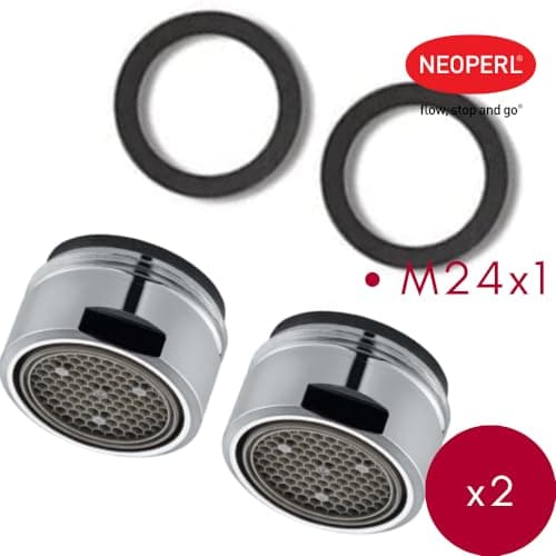 Schläfer | 10016 - Aérateur Robinet M24, Mâle Fendeuse, Universelle Perlator DL pour Jet Doux, Filetage M24X1, Débit B 7 l/min, Régulateurs de Débit pour Robinet, 2pcs
