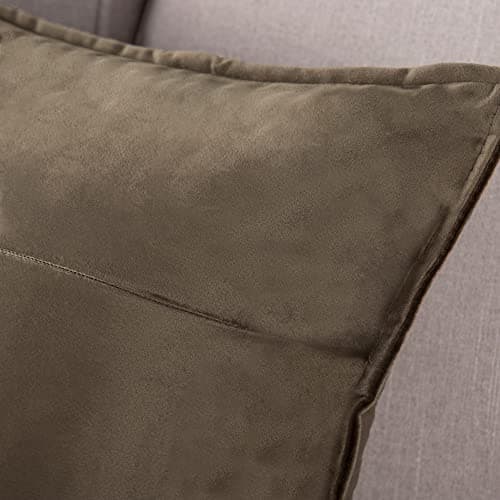 Madizz Lot de 2 Doux Velours Décoratif Housses de Coussin Luxe Style pour canapé Chambre Marron 45x45 cm