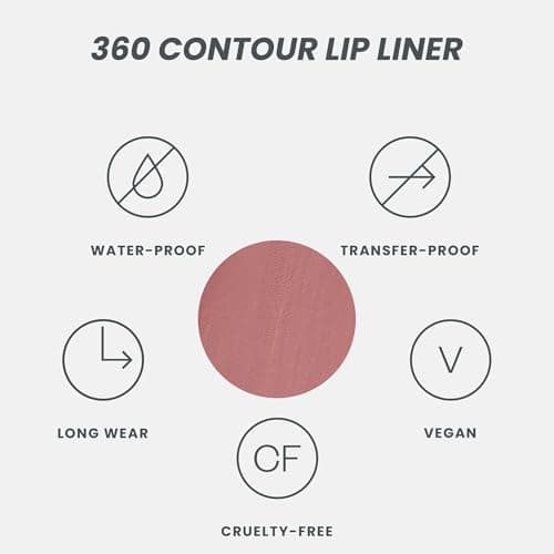 Wonderskin 360 Contour Lip Liner Pencil - Crayon à Lèvres Nourrissant, Longue Durée, Imperméable Et Sans Transfert (Blush)