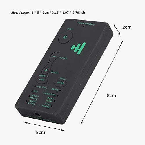 Wendry Mini Changeur De Voix,Carte Son Portable,Plug and Play,4 Effets sonores,4 changements de Voix,en Direct avec changeur de Voix Mini Portable pour PC/Téléphone Portable (Version Anglaise)