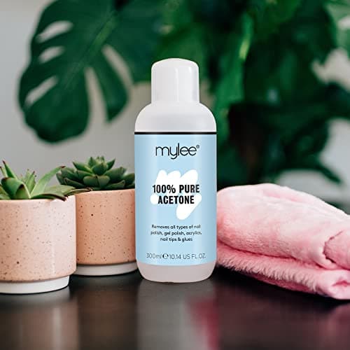 Mylee Acétone 100 % Pure Dissolvant Pour Ongles De Qualité Supérieure Enlève Le Gel UV/LED (300ml)