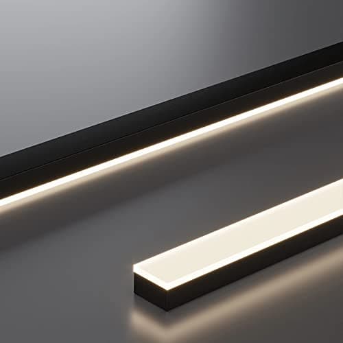 Lampe à suspension LED dimmable table à manger lampe à suspension moderne avec télécommande lampe à suspension réglable en hauteur salle à manger chambre cuisine Bureau salon lumière (noir, L100cm)