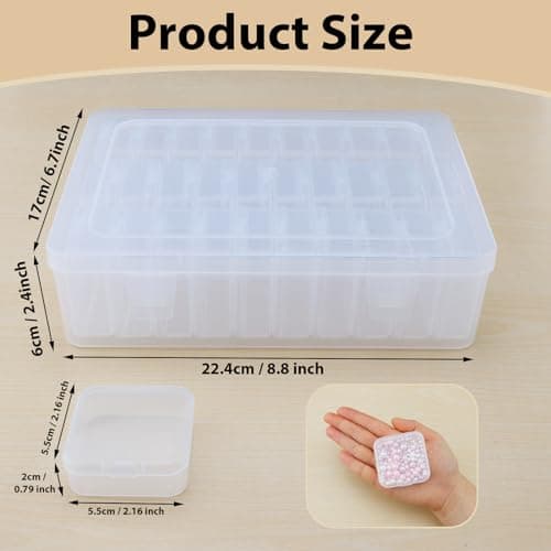 Gbivbe Boite de Rangement Mini avec Couvercle, 31 Pièces Petite Boite Plastique Transparent de Stockage de Perles, Rangement Boîtes de Conteneurs pour Collecte de Petits Objets, Bijoux, Artisanat