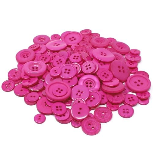 Wedding Touches Sachet de 100 g de boutons en acrylique et résine pour création de cartes Rose fuchsia