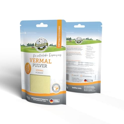 Vermifuge Naturel pour Chien Vermal de Bellfor - 80 g. Prophylaxie Contre Les Infestations de vers avec Farine de Coco et Graines de Courge, Renforce Le Système Immunitaire.