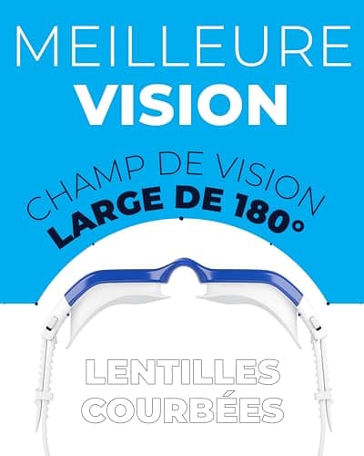 AqtivAqua DX Lunettes de Natation Lunettes Piscine Enfants Adultes Femme Homme (Blanc&Blanc, Clair)