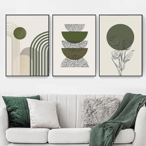 MKHFUW Lot de 3 posters, motifs de feuilles botaniques abstraites, art mural, style bohème, abstrait, dessin au trait de femme, sans cadre, design 05, 3 pièces - 30 x 40 cm