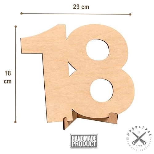 CUBIBOO ART Carte Anniversaire 18 Ans en Bois Avec support - Decoration Anniversaire 18 Ans Garçon, Fille