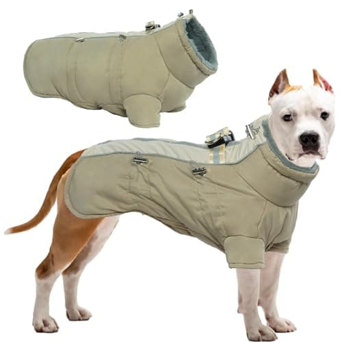 Katzinst Manteau Chien, Manteau imperméables pour Chien avec Pattes Réfléchissant Vetement Chien avec Protection Abdominale Vêtements pour Chiens d'hiver pour Grands Chiens, Labrador, XL