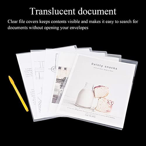 ZCZN 45 Pcs Pochette Plastique Transparente, Chemises à coin A4 Pochette Document 6 Couleurs Vives Transparent Plastique Sous Chemises Rigide pour Ranger et Classer Papiers, Documents,etc - 31 * 22 cm