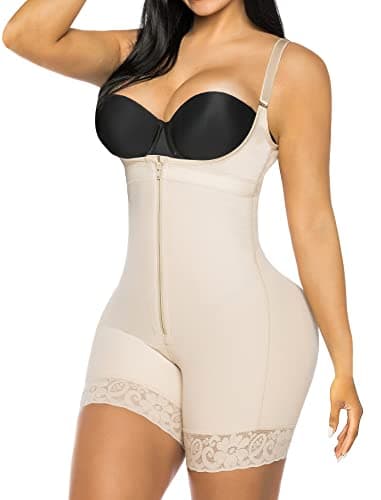 YIANNA Body Gainant Femme Ventre Plat Invisible Gaine Amincissante Shapewear Post Accouchement Serre Taille Fajas Colombianas Reductoras Beige, XL 7212