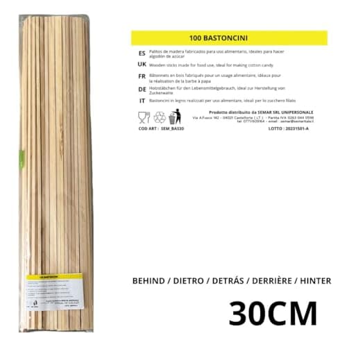 bâtonnets pour barbe à papa - 30cm de 200 pièces - parfait pour la barbe à papa, adapté à toutes les machines