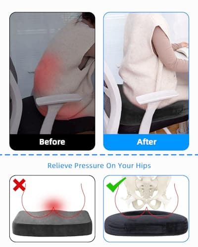 Cushion de Chaise Donut, Coussin Bouée Coccyx Ergonomique,Coussin Orthopédique Rond,Coussin coccyx pour Soulager Hémorroïdes,Coussin Assise Mémoire de Forme,Coussin sciatique pour la Voiture,Le Bureau