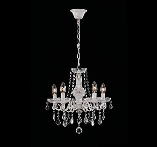 Lustre en cristal Saint Mossi 5 bras/lumières E14 Lampe base rouille artisanale vintage lustre salon lustre chambre Largeur 43cm Hauteur 40cm
