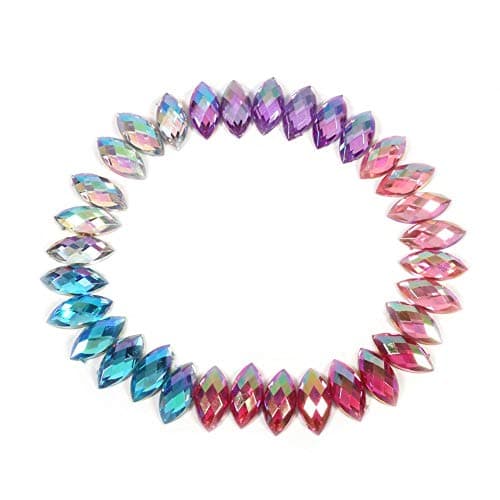 500 pcs AB Gemmes Strass Acrylique Rhinestone à Coudre Oeil de Cheval pour Accessoires Décoration de Vêtement(01Blanc)