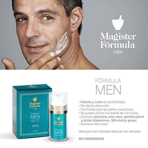 Crème Hydratante Visage Homme 50 ml | Anti Rides, Anti ge, Anti Taches | Après Rasage | Avec Filtre Solaire SPF | Teint Mat | Soin et Nourrit | Peaux Grasses, Mixtes et Sèches | Magister Formula