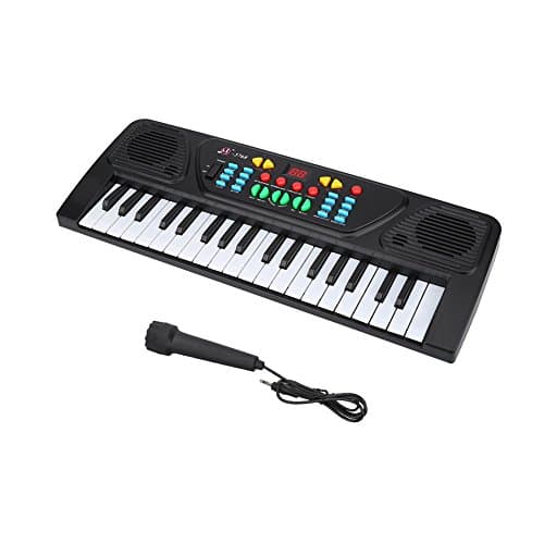Clavier Electronique Multifonctionnel à 37 Notes, Mini Piano avec Design Compact Jouets Educatifs pour Sons et Rythmes Multiples avec Mini Microphone Idéal Cadeau pour Enfants
