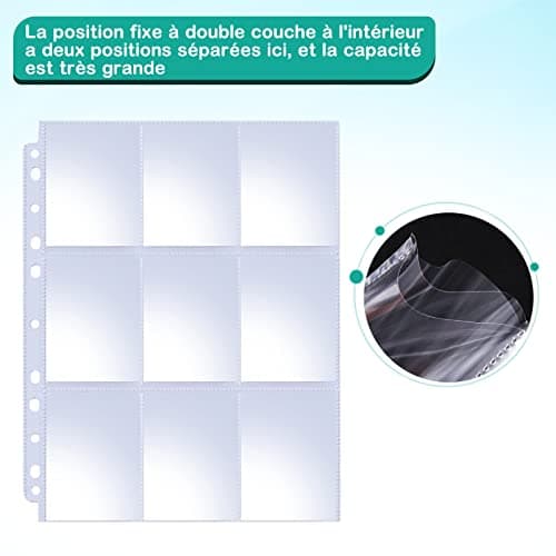 Oderra 576 Plastique Pochettes pour Cartes, 32 Pages de Pochette Carte Pokemon avec Poches des Deux côtés pour Cartes Trading Card Game Collection, Transparente pochette classeur carte