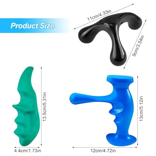 3pcs Set de Massage, Kit de Massage, Outil de Massage Des Tissus Profonds Massage Point Trigger Thérapeute Pouce Points Trigger, Rouleau Visage, pour Le Dos, Cou,Tete,Pieds, Bras et Jambes
