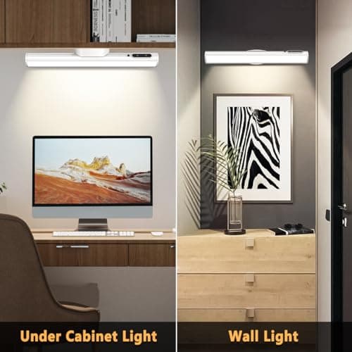 bravzurg Reglette LED Cuisine Rechargeable USB, 4000mAh Lampe Murale Sans Fil, Barre Eclairage Tableau Magnetique avec Télécommande, Lumiere a Pile pour Placard, Interieur, Vitrine, Armoire, Meuble
