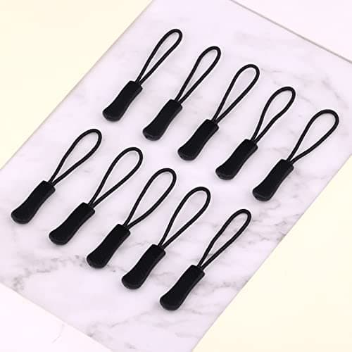 KINBOM 30 pièces Tirette de Remplacement, Tirette Fermeture Eclair Charme de Tirette Tirette Fermeture Eclair Remplacement pour Pantalon Veste Bagages Bottes (Noir)