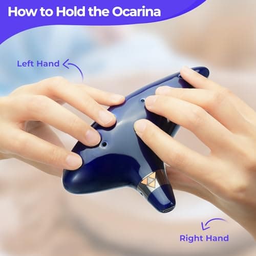 Ohuhu Ocarina, Legend of Zelda Ocarina 12 Trous Céramique Alto C Instrument de Musique, Zelda Ocarina avec Livre de Chansons (Chansons de la légende de Zelda) Cadeau pour les fans de Zelda Bleu