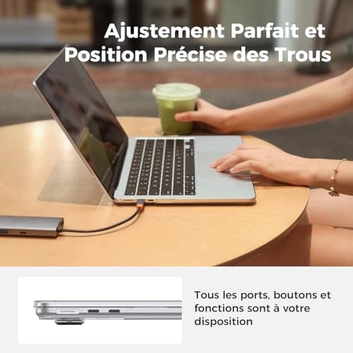 EooCoo Coque Compatible avec MacBook Air 13.6 Pouces M2 M3 A2681 A3113, 2022 2024 Release avec Touch ID, Protection Coque Rigide en Plastique pour MacBook Air 13,6" M3 M2 - Transparent Cristal Clair